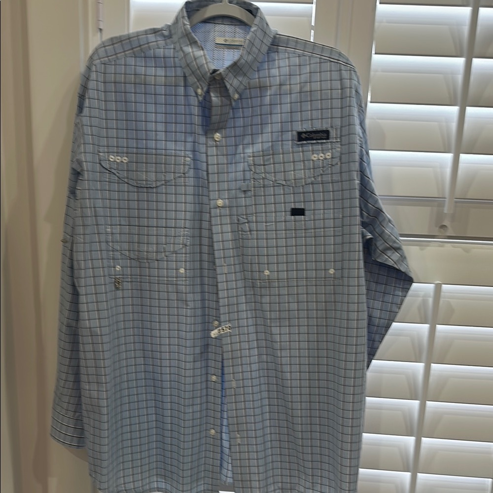 Columbia Men's Blue Plaid Shirt